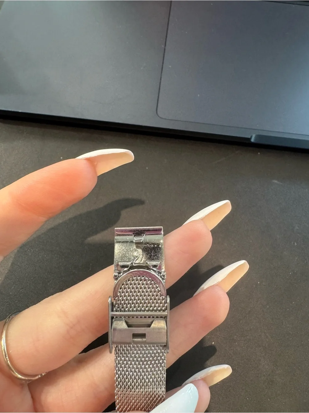 Ecclissi Women's Vintage Tonneau Stainless Steel Mesh Bracelet